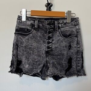 Indigo Rein Gray Distressed Jean Shorts